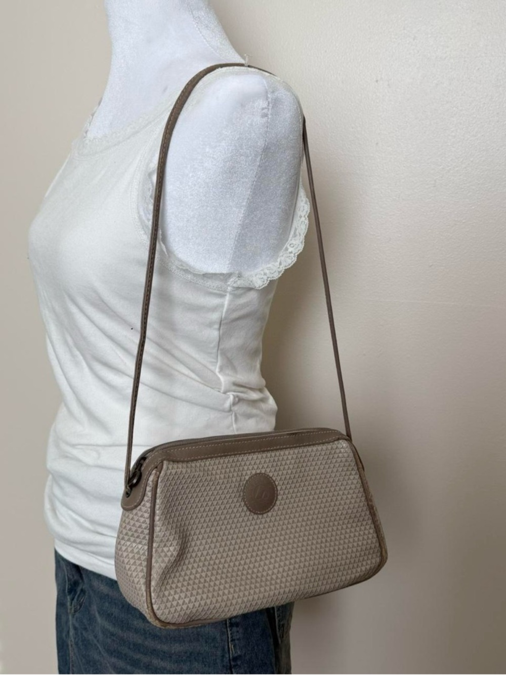 Liz Claiborne Taupe Woven Shoulder Bag